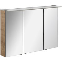 FACKELMANN Spiegelschrank »PE 100«, 3-türig, LED, BxH: 100 x 69 cm - braun von Fackelmann