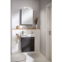 FACKELMANN Spiegelschrank "SBC", (Spiegelschrank mit LED-Aufsatzleuchte), Aufsatzleuchte, Schalter und Steckdose, Breite 50cm, Anschlag links von Fackelmann