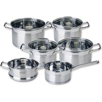 FACKELMANN Topf-Set "Bamberg, mit Dämpfeinsatz" Set, 10 Stk. tlg. Edelstahl von Fackelmann