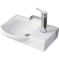 FACKELMANN Waschbecken, Keramik, BxT: 45 x 32 cm, links - weiss von Fackelmann