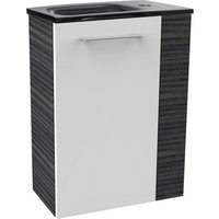 FACKELMANN Waschbeckenunterschrank »SBC«, links, Dark-Oak/Weiß, Hochglanz, BxHxT: 44 x 60 x 24,3 cm - weiss FACKELMANN Waschbeckenunterschrank »SBC«, links, Dark-Oak/Weiß, Hochglanz, BxHxT: 44 x 60 x 24,3 cm - weiss von Fackelmann