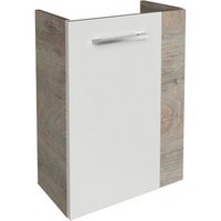 FACKELMANN Waschbeckenunterschrank »SBC«, links, Nature-Oak/Weiss, Hochglanz, BxHxT: 44 x 60 x 24,3 cm von Fackelmann