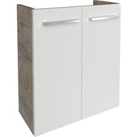 FACKELMANN Waschbeckenunterschrank »SBC«, Nature-Oak/Weiss, Hochglanz, BxHxT: 52 x 60 x 24,3 cm FACKELMANN Waschbeckenunterschrank »SBC«, Nature-Oak/Weiss, Hochglanz, BxHxT: 52 x 60 x 24,3 cm von Fackelmann