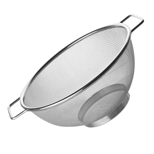 Fackelmann Edelstahl Sieb Ø 26 cm – Feinmaschiger Seiher mit Zwei Griffen, Spülmaschinengeeignet, Silber Fackelmann Edelstahl Sieb Ø 26 cm – Feinmaschiger Seiher mit Zwei Griffen, Spülmaschinengeeignet, Silber von FACKELMANN
