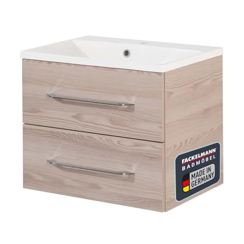 FACKELMANN Waschtischunterschrank inkl. Gussbecken B.CLEVER/Soft-Close-System/Maße (B x H x T): ca. 60 x 48,5 x 46 cm/Möbel fürs WC oder Badezimmer/Schrank: Braun hell/Becken: Weiß FACKELMANN Waschtischunterschrank inkl. Gussbecken B.CLEVER/Soft-Close-System/Maße (B x H x T): ca. 60 x 48,5 x 46 cm/Möbel fürs WC oder Badezimmer/Schrank: Braun hell/Becken: Weiß von FACKELMANN