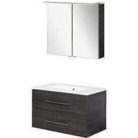 Fackelmann - B.perfekt Badmöbel Set 3-teilig, 80 cm, Anthrazit, LED-Spiegelschrank-09833 von Fackelmann