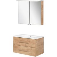 Fackelmann - B.perfekt Badmöbel Set 3-teilig, 80 cm, Braun hell, LED-Spiegelschrank-09831 Fackelmann - B.perfekt Badmöbel Set 3-teilig, 80 cm, Braun hell, LED-Spiegelschrank-09831 von Fackelmann