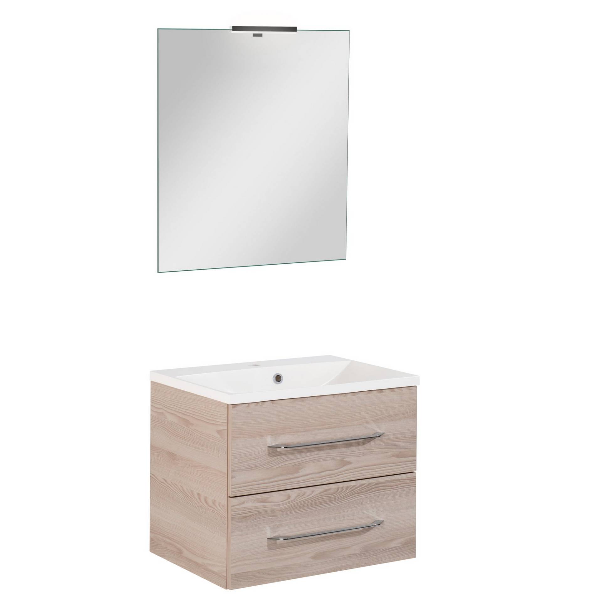 Fackelmann Badmöbelset 'b.clever' Spiegelelement und Waschbecken mit Unterschrank weiß/Alaska Esche Fackelmann Badmöbelset 'b.clever' Spiegelelement und Waschbecken mit Unterschrank weiß/Alaska Esche von Fackelmann