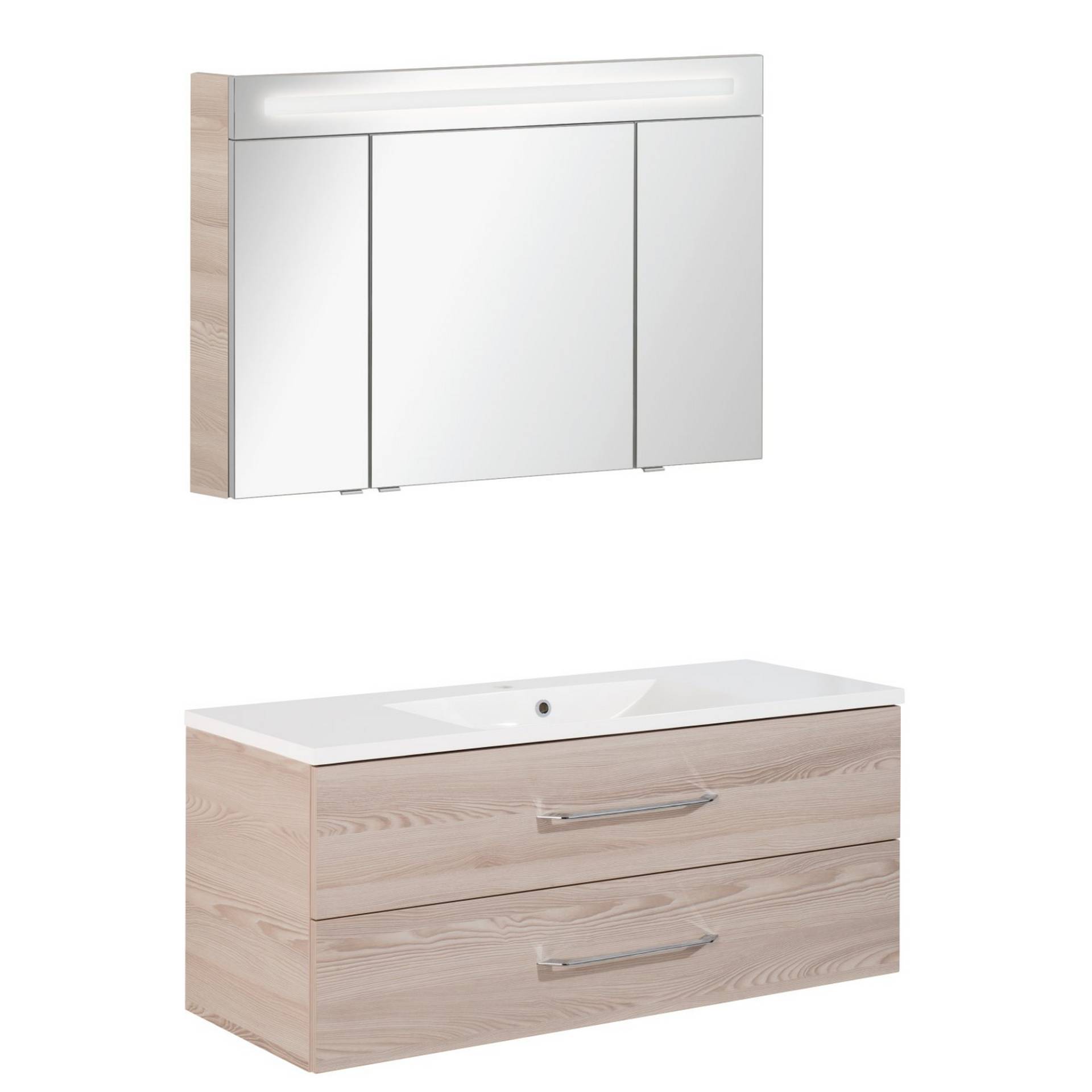 Fackelmann Badmöbelset 'b.clever' Spiegelschrank und Waschbecken mit Unterschrank weiß/Alaska Esche Fackelmann Badmöbelset 'b.clever' Spiegelschrank und Waschbecken mit Unterschrank weiß/Alaska Esche von Fackelmann