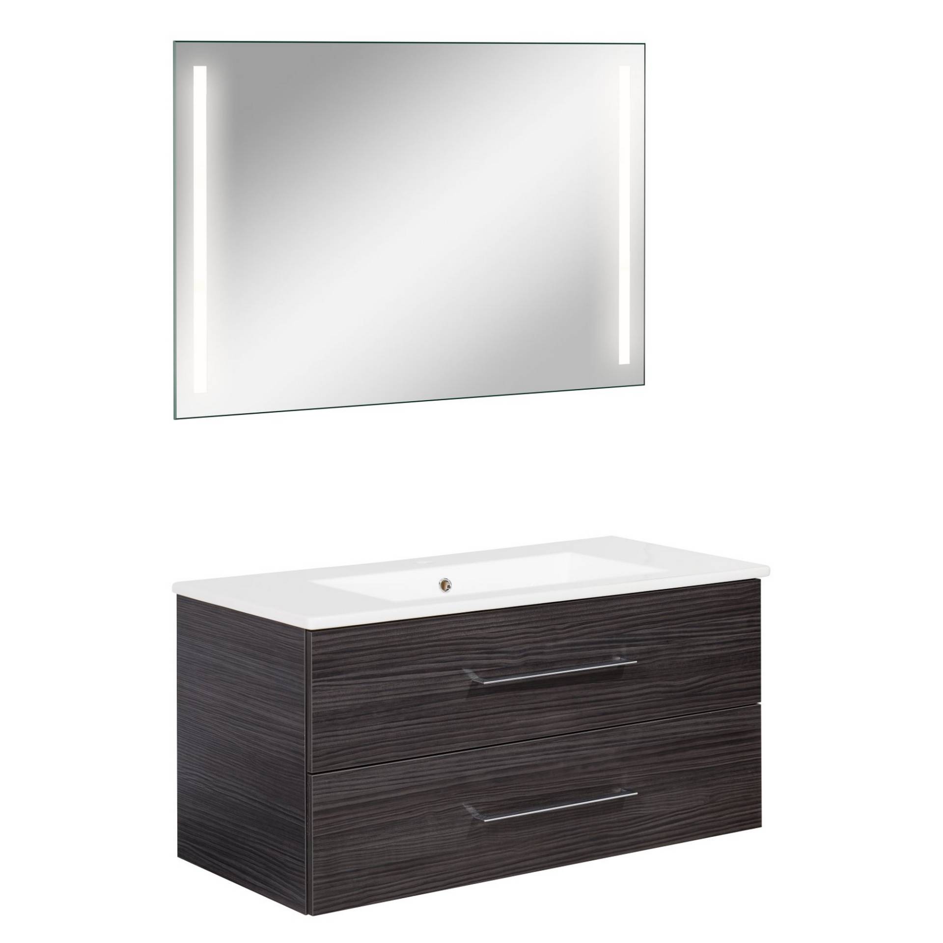 Fackelmann Badmöbelset 'b.perfekt' Spiegelelement und Waschbecken mit Unterschrank weiß/Dark Oak Fackelmann Badmöbelset 'b.perfekt' Spiegelelement und Waschbecken mit Unterschrank weiß/Dark Oak von Fackelmann