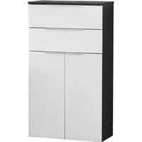 Fackelmann - Doppel-Midischrank kara / Badschrank mit Soft-Close-System / Maße (b x h x t): ca. 61 x 107 x 32 cm / mit Schubladen und Türen / Korpus: von Fackelmann