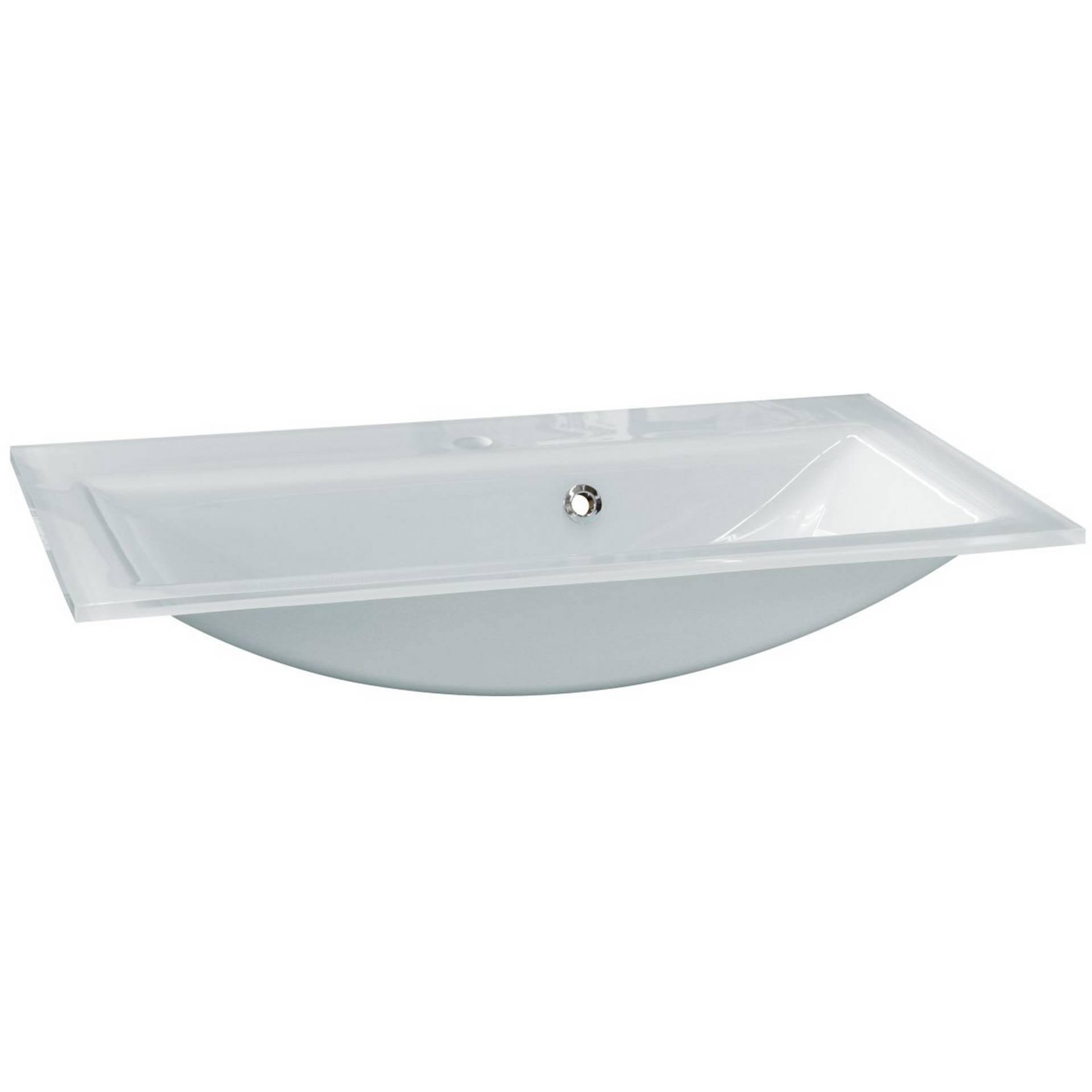 Fackelmann Waschbecken eckig 'Kara' Glas weiß 80 x 14,5 x 50 Fackelmann Waschbecken eckig 'Kara' Glas weiß 80 x 14,5 x 50 von Fackelmann