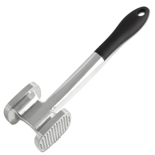 Fackelmann Fleischklopfer mit Soft-Grip-Griffen gegen Verrutschen – Fleischhammer mit rauer und glatter Oberfläche – Fleischplätter zum Plattieren und Klopfen, Schwarz Fackelmann Fleischklopfer mit Soft-Grip-Griffen gegen Verrutschen – Fleischhammer mit rauer und glatter Oberfläche – Fleischplätter zum Plattieren und Klopfen, Schwarz von FACKELMANN