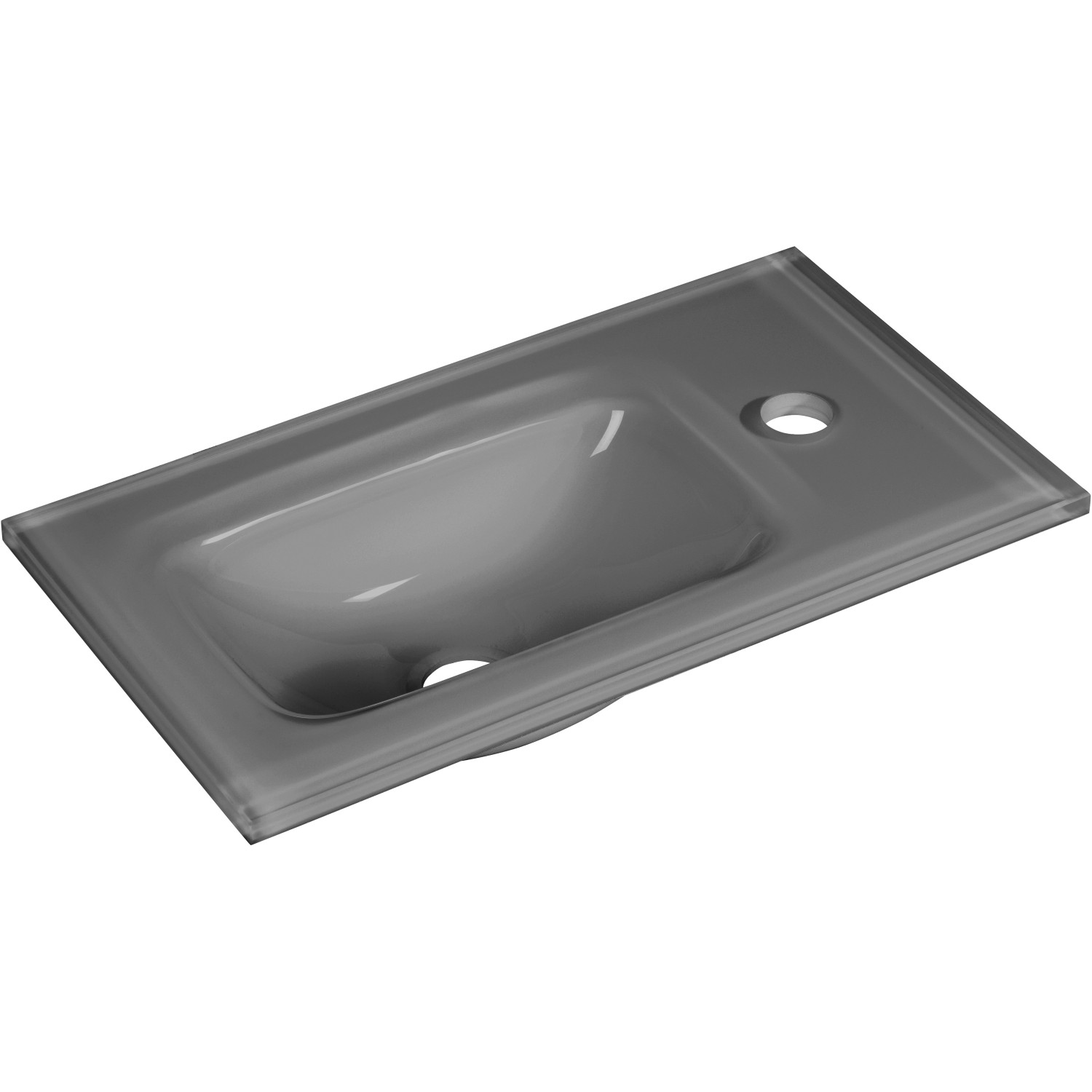 Fackelmann Glas-Waschbecken für Gäste-WC 45 cm Grau von Fackelmann