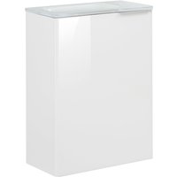 Fackelmann KARA SBC Gäste-WC Set 2 Teile – Waschtischunterschrank in Weiß mit Glasfront Weiß mit Waschbecken aus Glas in Weiß – von Fackelmann