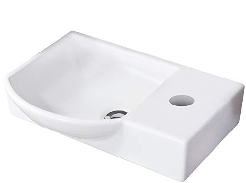 FACKELMANN Waschbecken links Gäste-WC / Waschtisch aus Keramik / Maße (B x H x T): ca. 45 x 10,5 x 32 cm / hochwertiges Becken fürs Badezimmer / Farbe: Weiß / Breite: 45 cm FACKELMANN Waschbecken links Gäste-WC / Waschtisch aus Keramik / Maße (B x H x T): ca. 45 x 10,5 x 32 cm / hochwertiges Becken fürs Badezimmer / Farbe: Weiß / Breite: 45 cm von FACKELMANN