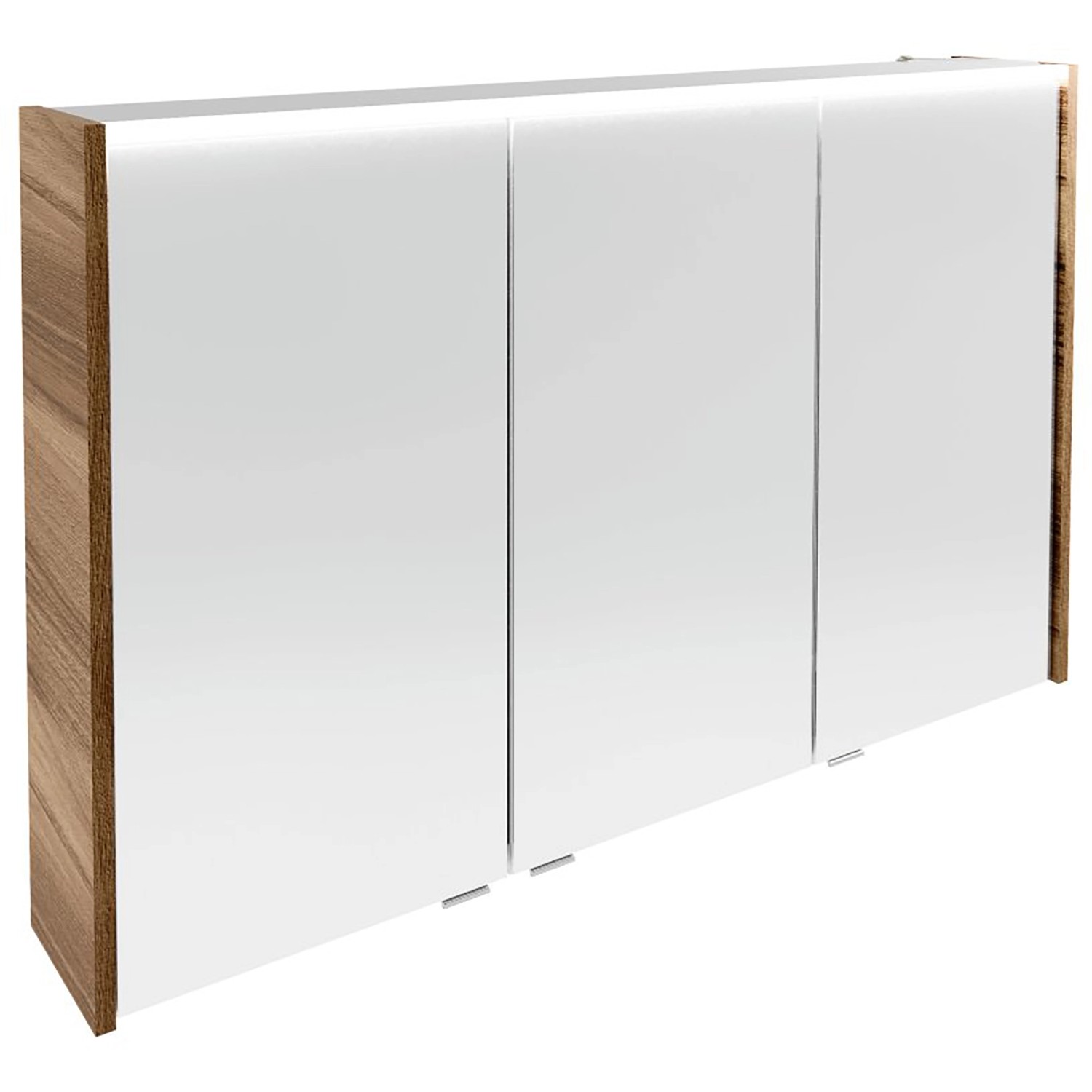 Fackelmann LED-Spiegelschrank Verona 110 cm 3 Türen Nussbaum von Fackelmann