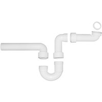 Fackelmann - Raumsparsiphon für Waschbeckenunterschränke / Farbe: Weiß / aus Kunststoff / geruchssicher und rostresistent / für kleine Badezimmer und von Fackelmann