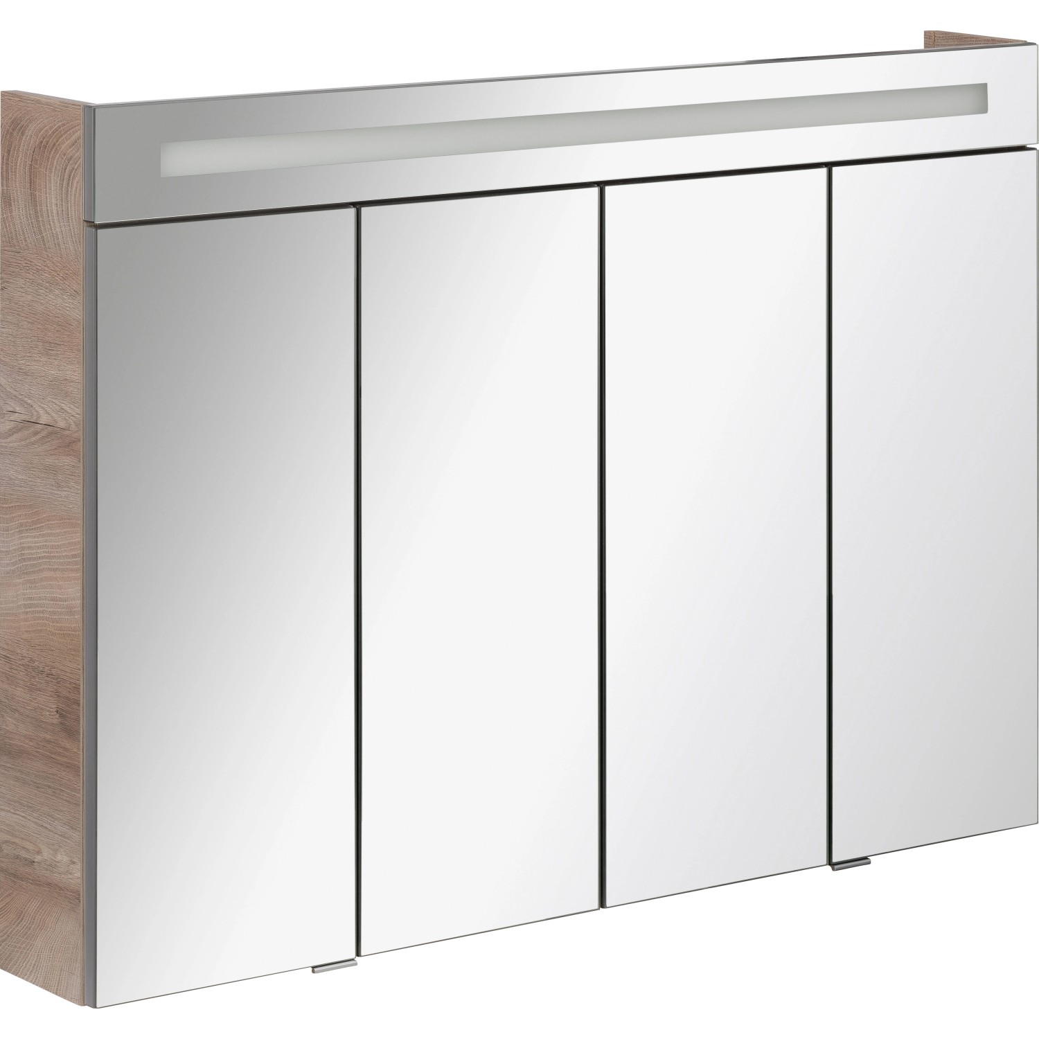 Fackelmann Spiegelschrank Twindy Eiche Natur 110 cm mit Softclose Türen von Fackelmann