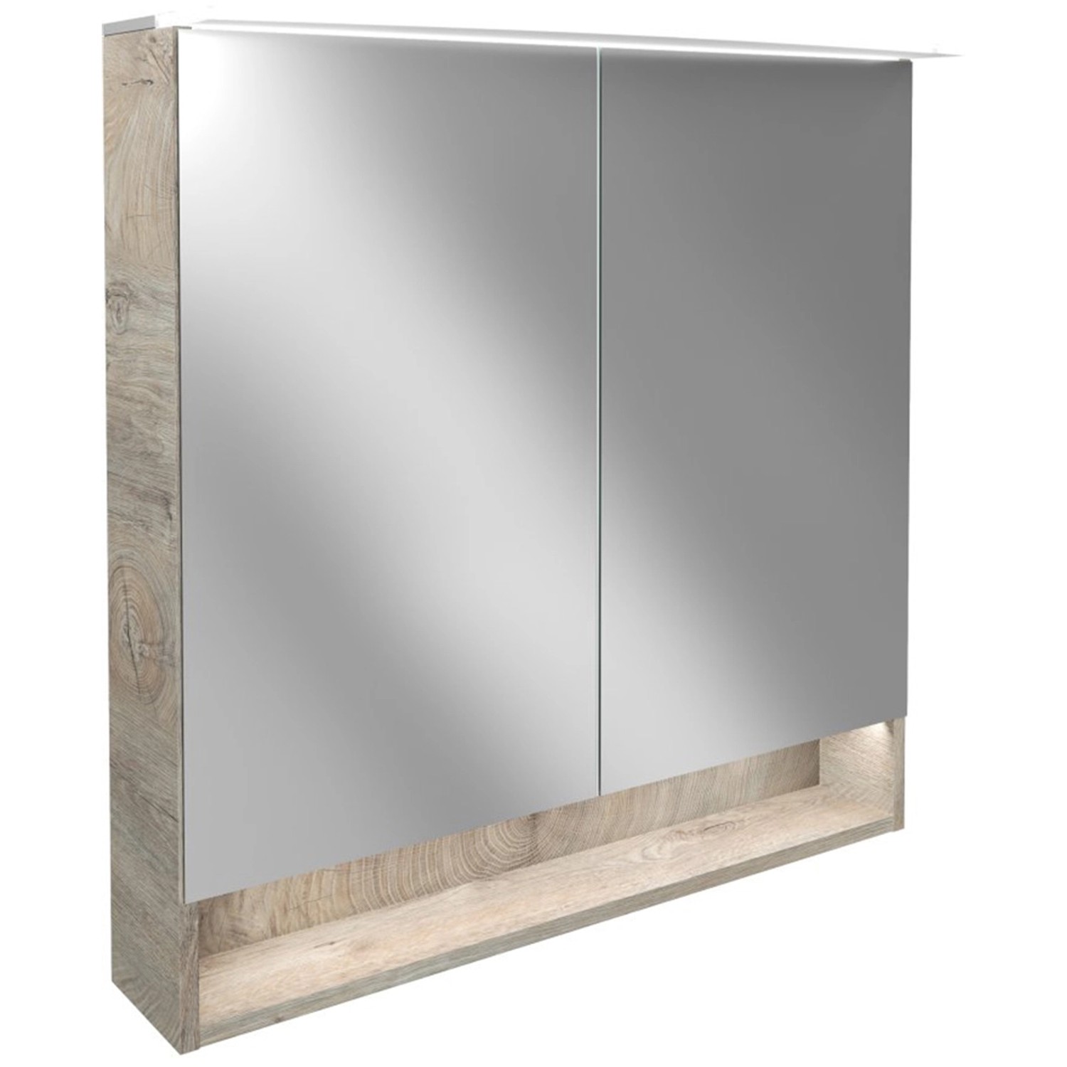 Fackelmann Spiegelschrank B.Style Eiche Natur 80 cm mit Softclose Türen von Fackelmann