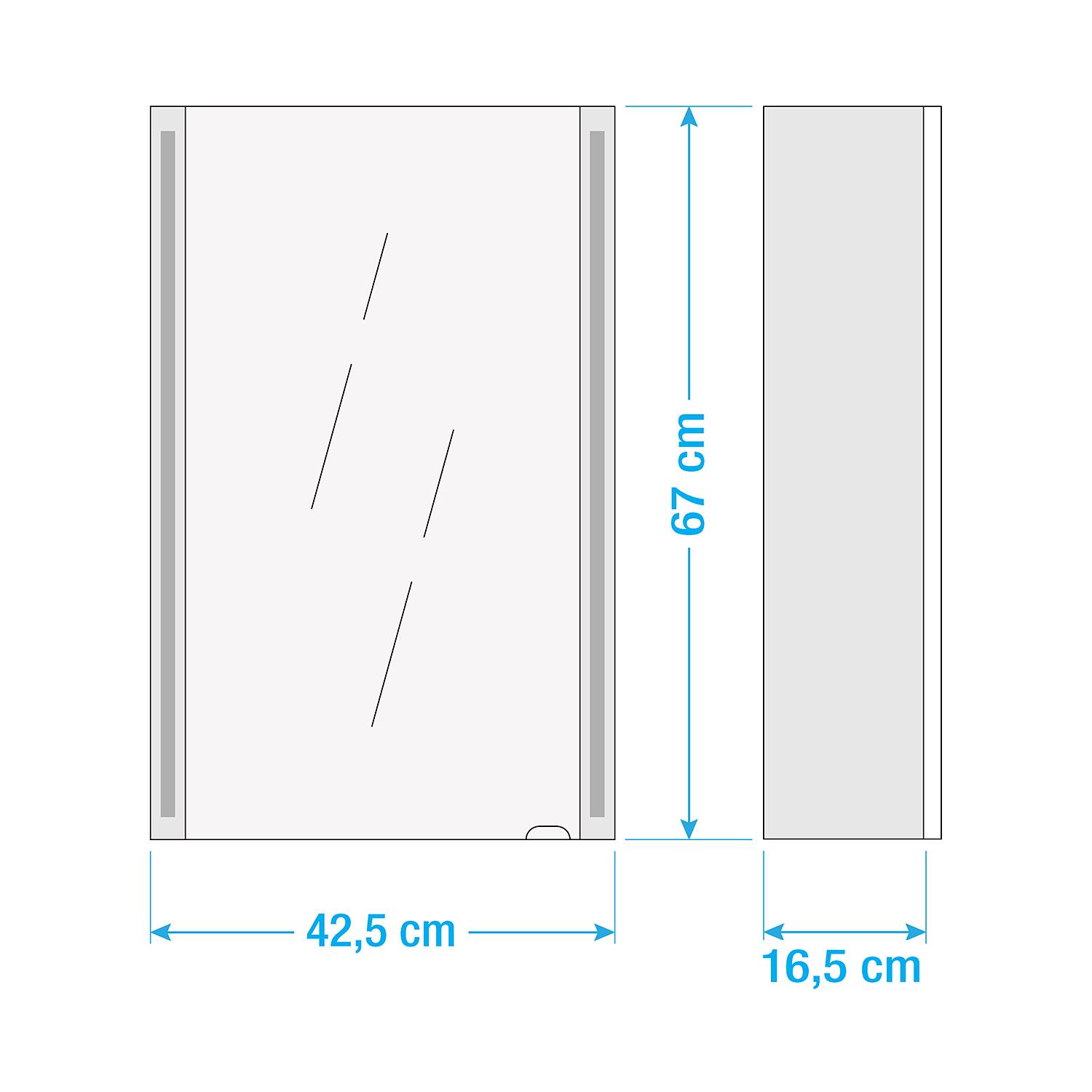 Fackelmann Spiegelschrank LED-Line Spanplatte Weiß 43x67x17 cm (BxHxT) Modern von Fackelmann