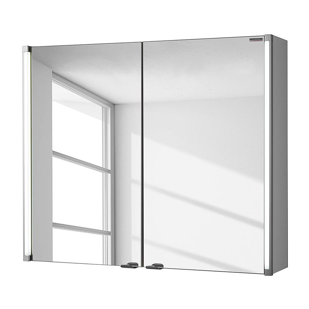 Fackelmann Spiegelschrank LED-Line Spanplatte Weiß 81x67x17 cm (BxHxT) Modern von Fackelmann