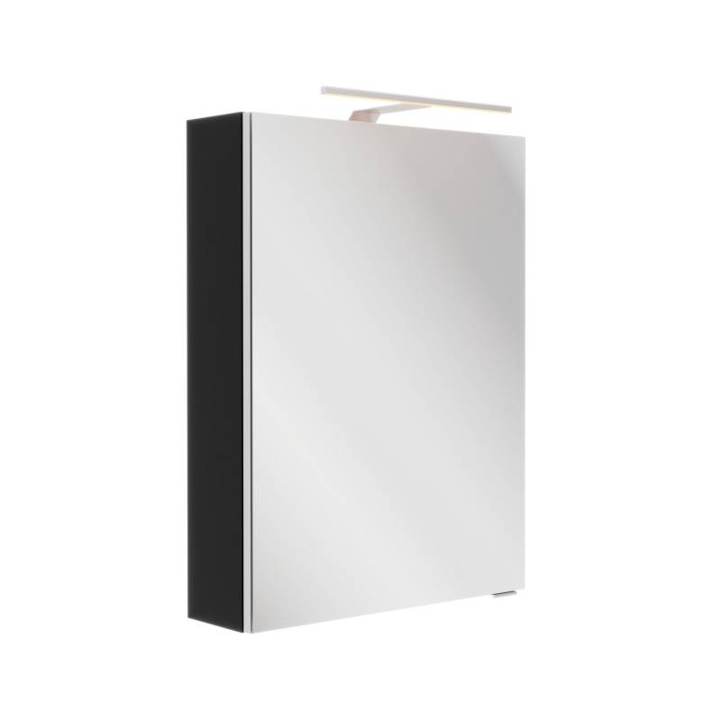 Fackelmann LED-Spiegelschrank 'SBC' schwarz matt 50 x 68 x 15,3 cm links von Fackelmann
