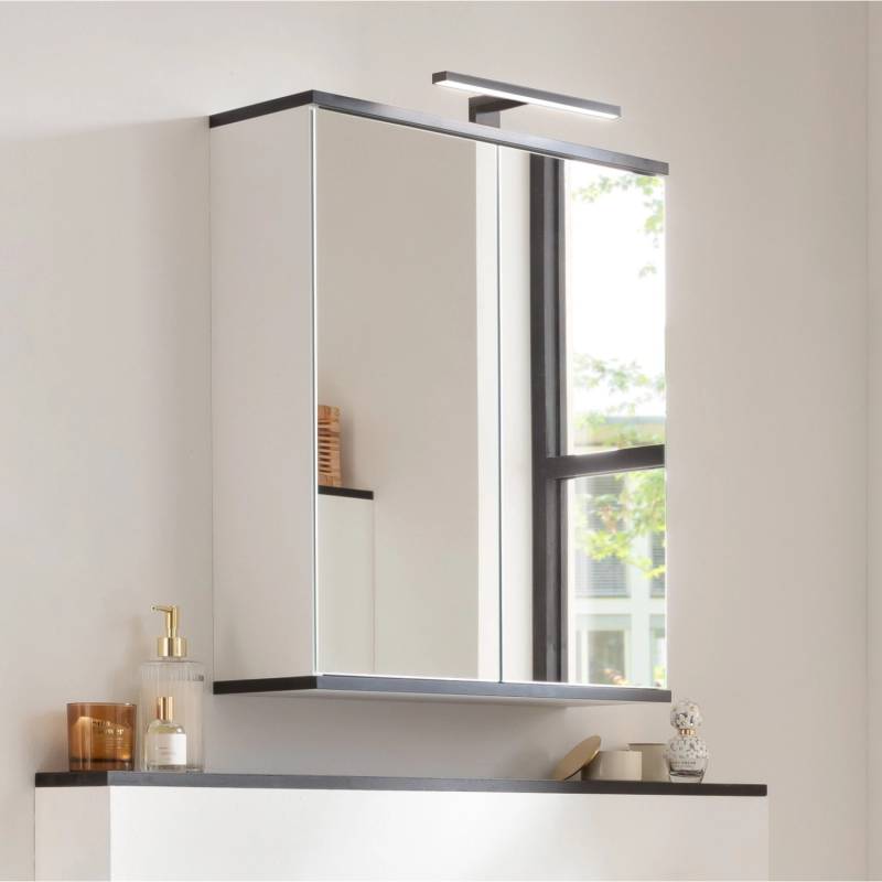 Fackelmann Spiegelschrank TE-A 60,2 cm x 71,3 cm x 20 cm Weiß Matt von Fackelmann