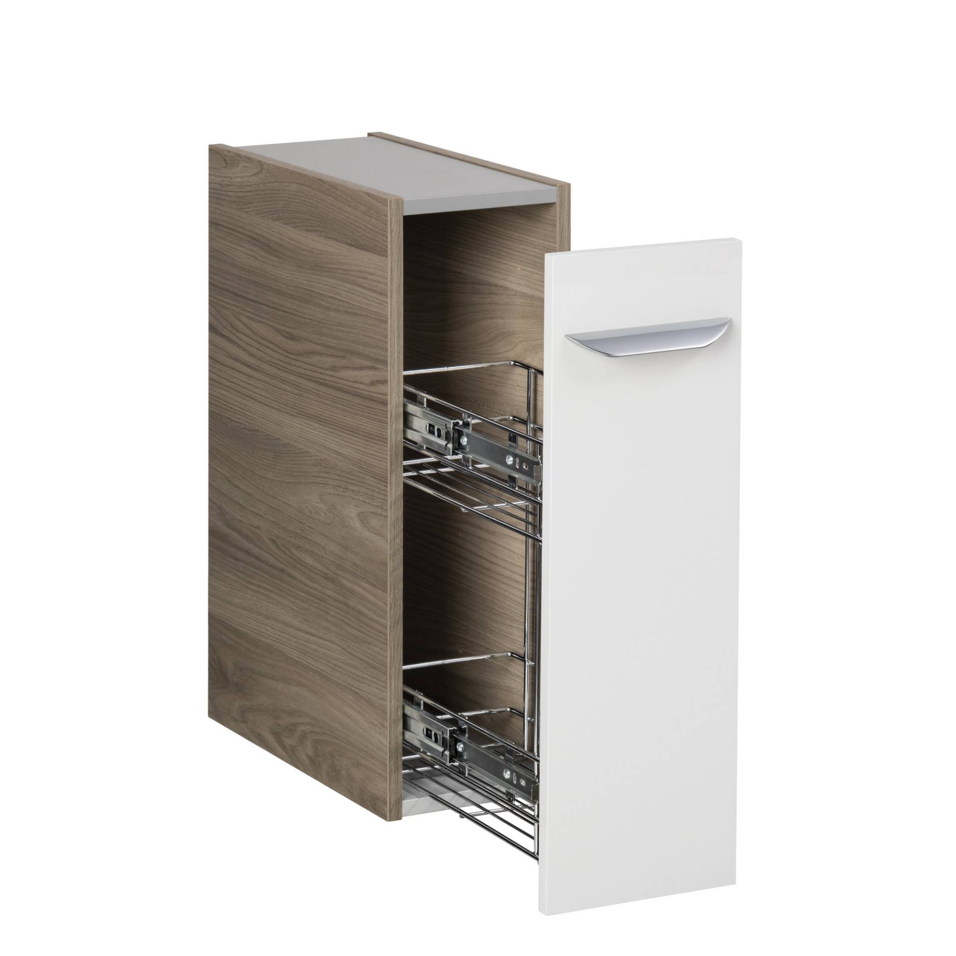 Fackelmann Hängeschrank 'Luxor' braun, weiß glänzend 20 x 60,5 x 45 cm von Fackelmann