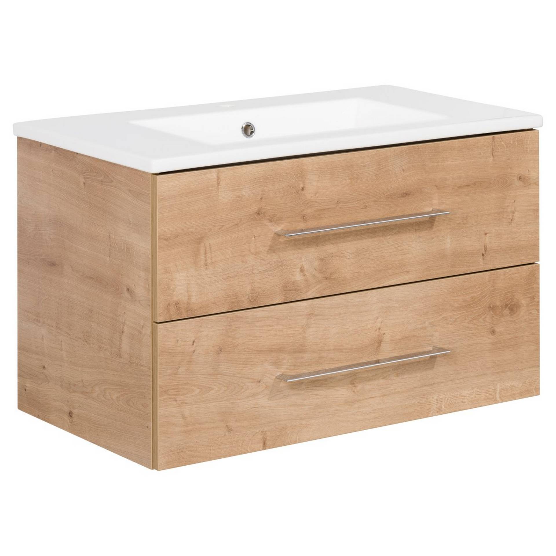 Fackelmann Waschbecken mit Unterschrank 'B.Perfekt' braun foliert 82 x 51 x 48 cm Fackelmann Waschbecken mit Unterschrank 'B.Perfekt' braun foliert 82 x 51 x 48 cm von Fackelmann