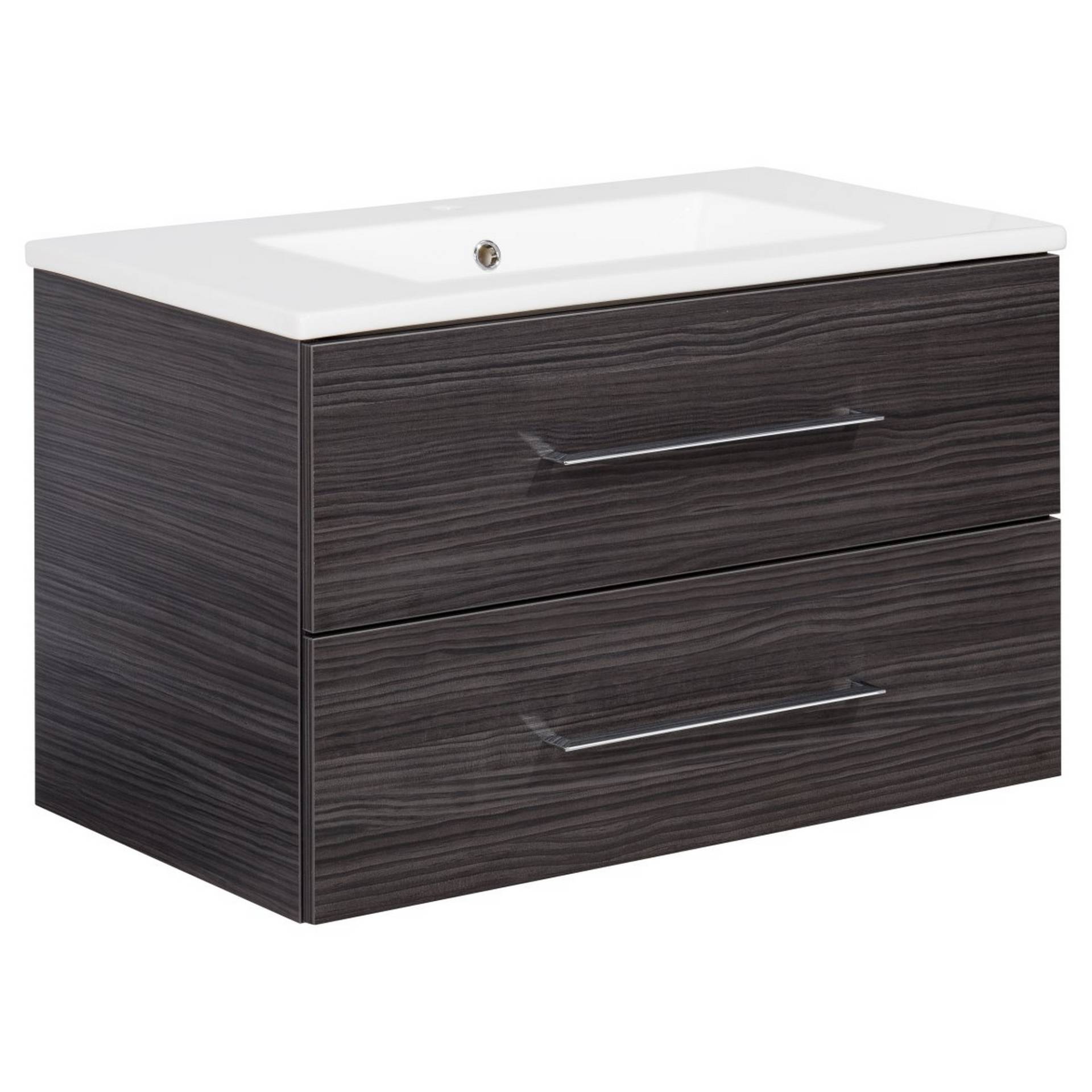 Fackelmann Waschbecken mit Unterschrank 'B.Perfekt' braun foliert 82 x 51 x 48 cm Fackelmann Waschbecken mit Unterschrank 'B.Perfekt' braun foliert 82 x 51 x 48 cm von Fackelmann