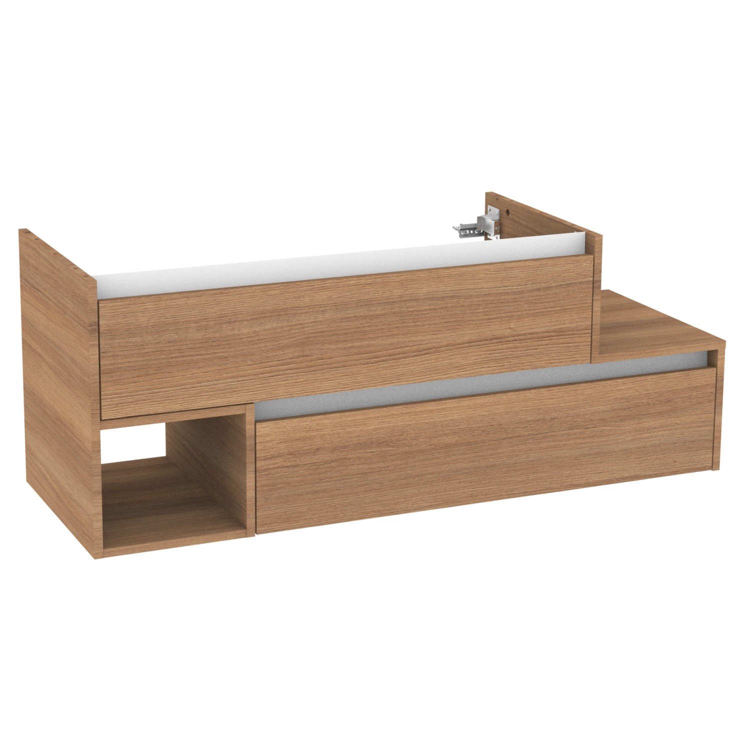 Fackelmann Waschbeckenunterschrank links Vita 128,5 cm x 50 cm x 46 cm Oak/Weiß von Fackelmann