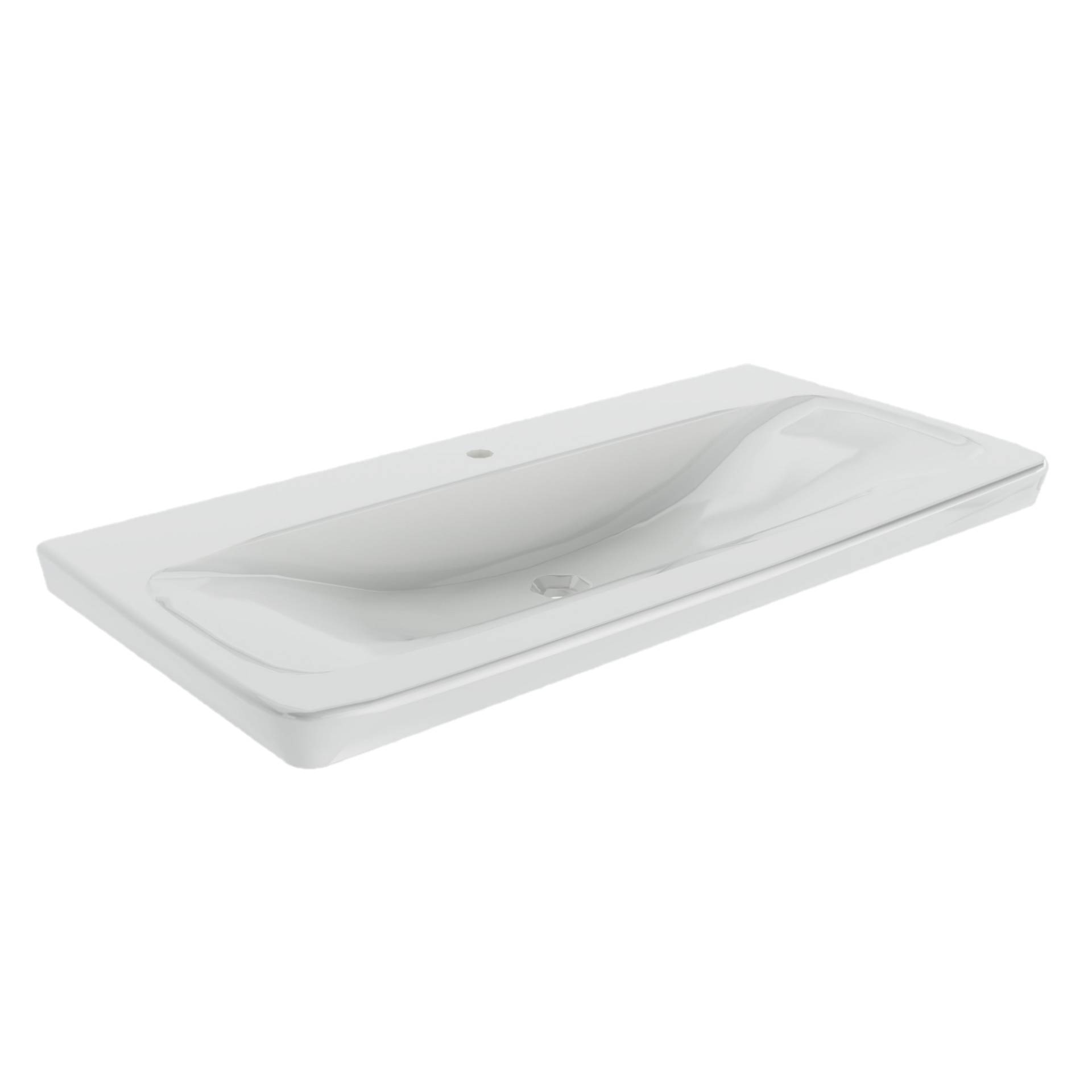 Fackelmann Waschbecken eckig 'Milano' weiß 107 x 54,5 x 17 cm Fackelmann Waschbecken eckig 'Milano' weiß 107 x 54,5 x 17 cm von Fackelmann