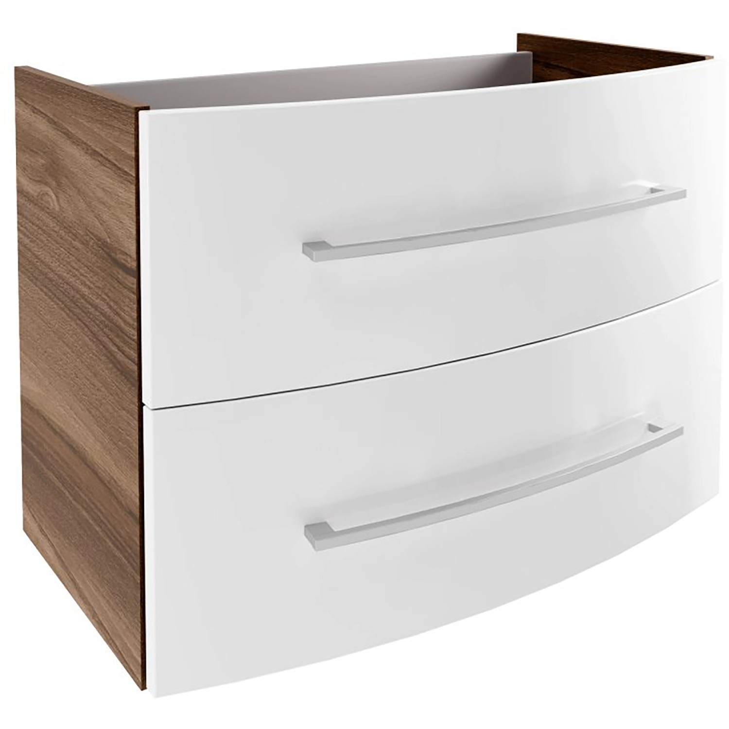 Fackelmann Waschtisch-Unterschrank Verona 80 cm Nussbaum/Weiß Hochglanz Fackelmann Waschtisch-Unterschrank Verona 80 cm Nussbaum/Weiß Hochglanz von Fackelmann