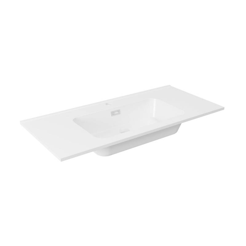 Fackelmann Waschtisch 'Vita' Gussmarmor mattweiß 101 x 15,8 x 46,5 cm von Fackelmann