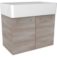 Fackelmann - lima Badmöbel Set 2 Teile / Keramik Waschbecken / Waschbeckenunterschrank mit 2 Türen / hochwertiger Badschrank mit Soft-Close / Korpus: von Fackelmann