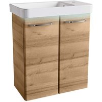 Milano Badmöbel Set 3 Teile / Waschbecken / Waschbeckenunterschrank mit 2 Türen / LED-Beleuchtung / Badschrank mit Soft-Close / Gäste wc Set / Korpus von Fackelmann