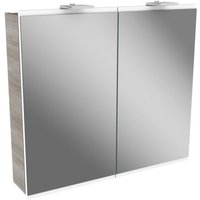 Led Spiegelschrank lima / Badschrank mit Soft-Close-System / Maße (b x h x t): ca. 80 x 73 x 15,5 cm / Möbel fürs wc oder Badezimmer / Korpus: Braun von Fackelmann