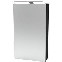 Luna Spiegelschrank mit LED-Beleuchtung – Alibertschrank für Bad und Gäste-WC (40 x 68 x 15,3 cm) – sbc Badschrank mit Spiegel in Schwarz/Anthrazit – von Fackelmann