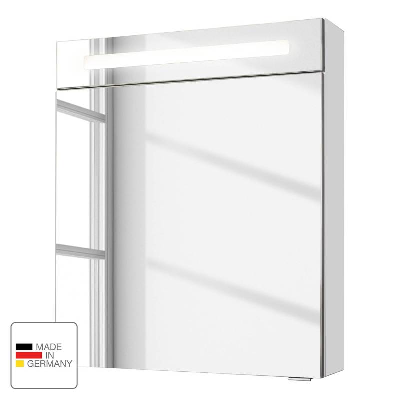 home24 Spiegelschrank Clever I 60cm Weiß/Hochglanz Weiß von home24