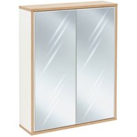 Spiegelschrank finn / Badschrank mit Push-to-Open / Maße (b x h x t): ca. 60 x 75 x 20,5 cm / Schrank fürs Bad mit 2 Türen / Korpus: Weiß / Front: von Fackelmann