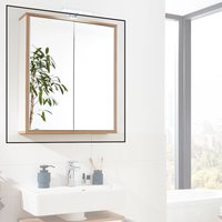 Fackelmann - Spiegelschrank finn / Badschrank mit Push-to-Open / Maße (b x h x t): ca. 60 x 75 x 20,5 cm / Schrank fürs Bad mit 2 Türen / Korpus: von Fackelmann