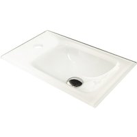 Glasbecken Gäste-WC / Waschtisch aus Glas / Maße (b x h x t): ca. 45 x 10 x 25 cm / hochwertiges Waschbecken fürs Badezimmer / Farbe: Weiß / Breite: von Fackelmann