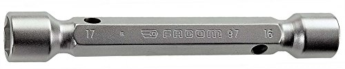 FACOM Doppelter Rohrsteckschlüssel 6 Kant,SW 14x15,Länge 150 mm, 1 Stück, 97.14X15 von Facom
