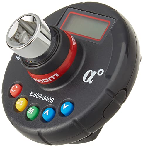 FACOM Drehmoment- und Winkeladapter ½“ E.506-340S (LCD-Anzeige, Min./Max. Leistung 17-340 Nm, 9 Voreinstellungen für Drehmoment u. Winkel möglich, Batteriebetrieben, Speicher bis 50 Datensätze) von Facom