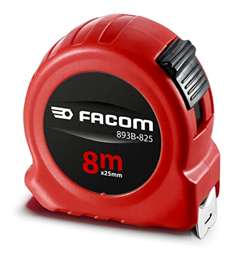 FACOM Maßband, 8 m x 25 mm, Rot, mit hochfester Nylonbeschichtung, 893B.825Pb von Facom