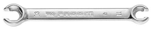 FACOM offener Ringschlüssel mit Anschlag Kante, 6 Kant, Länge 143 mm,SW 11x13, 1 Stück, 43.11X13 von Facom
