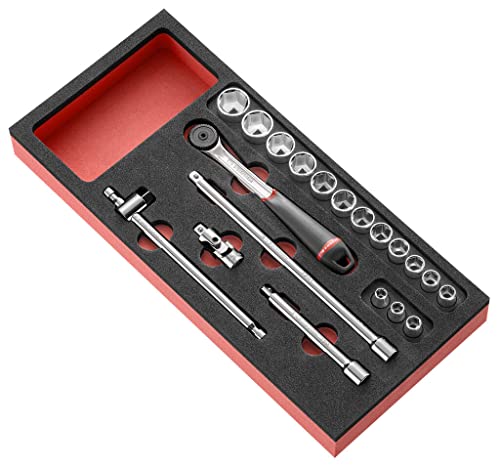 Facom PM. modj161 – 3 Tablett Schaumstoff, schwarz/rot von Facom