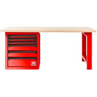 Facom RWS Werkbank 2m + Holzplatte, rot Facom RWS Werkbank 2m + Holzplatte, rot von Facom