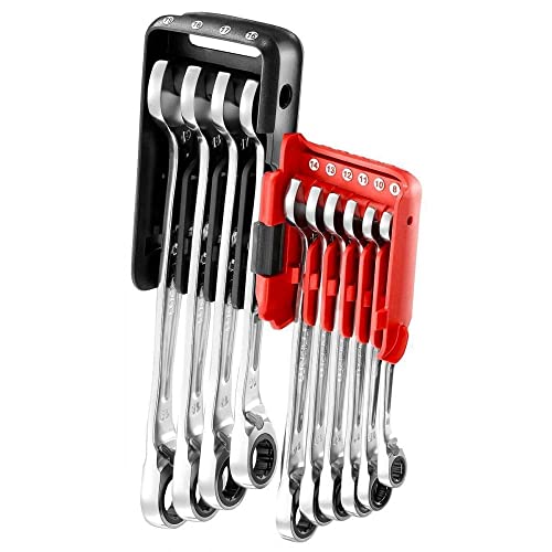 Facom Set mit 10 Ringmaulschlüsseln mit Gelenken, 8 mm bis 19 mm, 467BF.JP10PB Facom Set mit 10 Ringmaulschlüsseln mit Gelenken, 8 mm bis 19 mm, 467BF.JP10PB von Facom